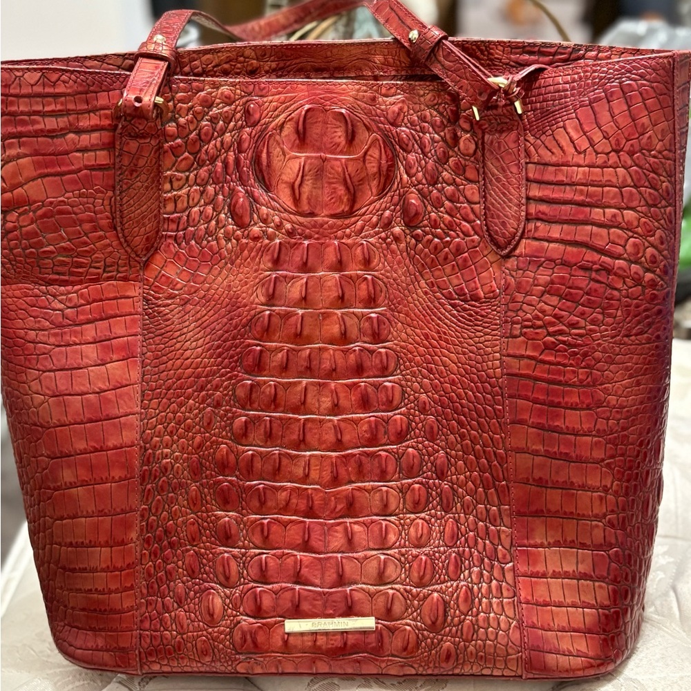 Brahmin Fiery Red Abigail Tote